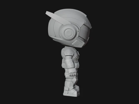Chibi Mech Robot Statue Design 6 - 3D Print Model 3D Print Model