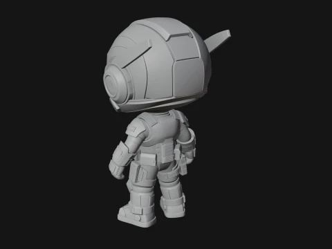 Chibi Mech Robot Statue Design 6 - 3D Print Model 3D Print Model