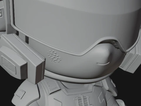 Chibi Mech Robot Statue Design 6 - 3D Print Model 3D Print Model