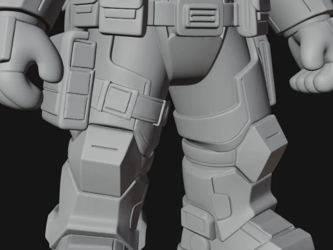 Chibi Mech Robot Statue Design 6 - 3D Print Model 3D Print Model