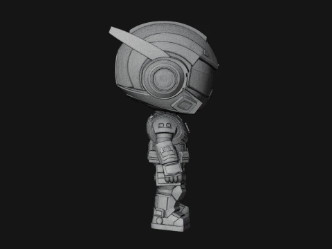 Chibi Mech Robot Statue Design 6 - 3D Print Model 3D Print Model