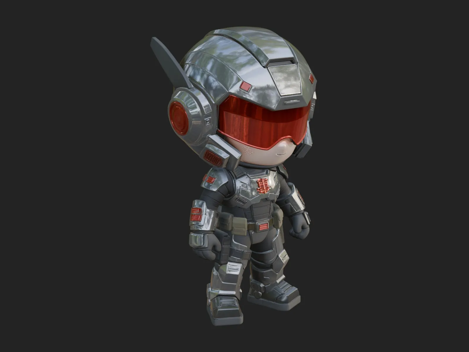 Chibi Mech Robot Statue Design 6 - 3D Print Model 3D Print Model .c4d .max .obj .3ds .fbx .stl .blend 