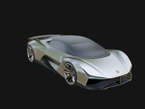 Concept Hypercar Model Design 3 - 3D Print Model 3D Print Model