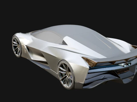 Concept Hypercar Model Design 3 - 3D Print Model 3D Print Model