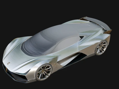 Concept Hypercar Model Design 3 - 3D Print Model 3D Print Model