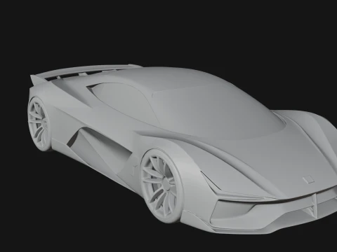 Concept Hypercar Model Design 3 - 3D Print Model 3D Print Model