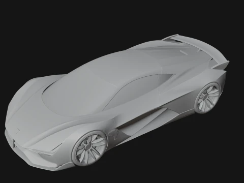 Concept Hypercar Model Design 3 - 3D Print Model 3D Print Model