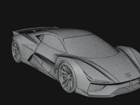 Concept Hypercar Model Design 3 - 3D Print Model 3D Print Model