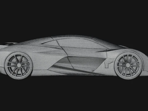 Concept Hypercar Model Design 3 - 3D Print Model 3D Print Model