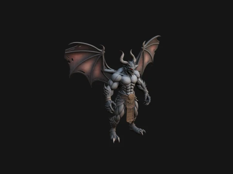 Winged Dragon Demon Statue Design 8 - 3D Print Model 3D Print Model