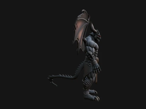 Winged Dragon Demon Statue Design 8 - 3D Print Model 3D Print Model