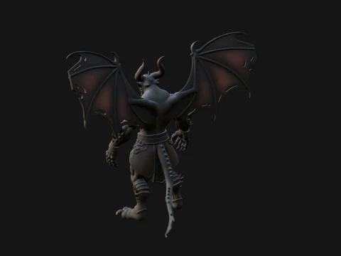 Winged Dragon Demon Statue Design 8 - 3D Print Model 3D Print Model