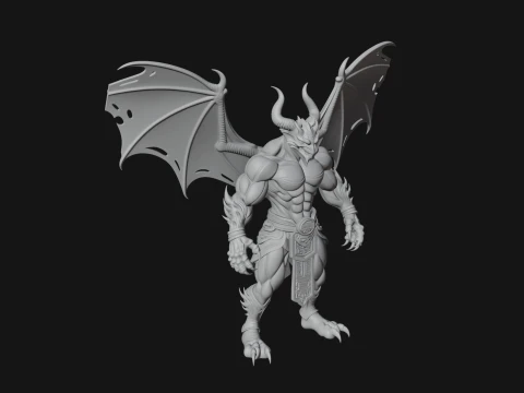 Winged Dragon Demon Statue Design 8 - 3D Print Model 3D Print Model