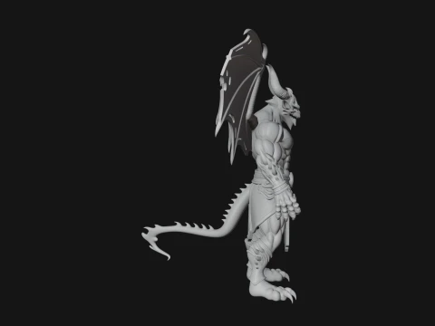Winged Dragon Demon Statue Design 8 - 3D Print Model 3D Print Model