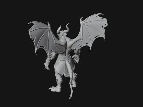 Winged Dragon Demon Statue Design 8 - 3D Print Model 3D Print Model