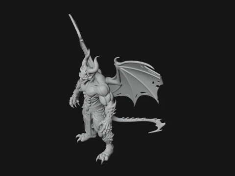 Winged Dragon Demon Statue Design 8 - 3D Print Model 3D Print Model