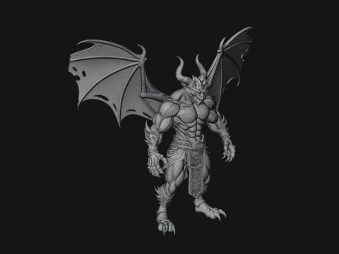 Winged Dragon Demon Statue Design 8 - 3D Print Model 3D Print Model