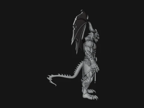 Winged Dragon Demon Statue Design 8 - 3D Print Model 3D Print Model