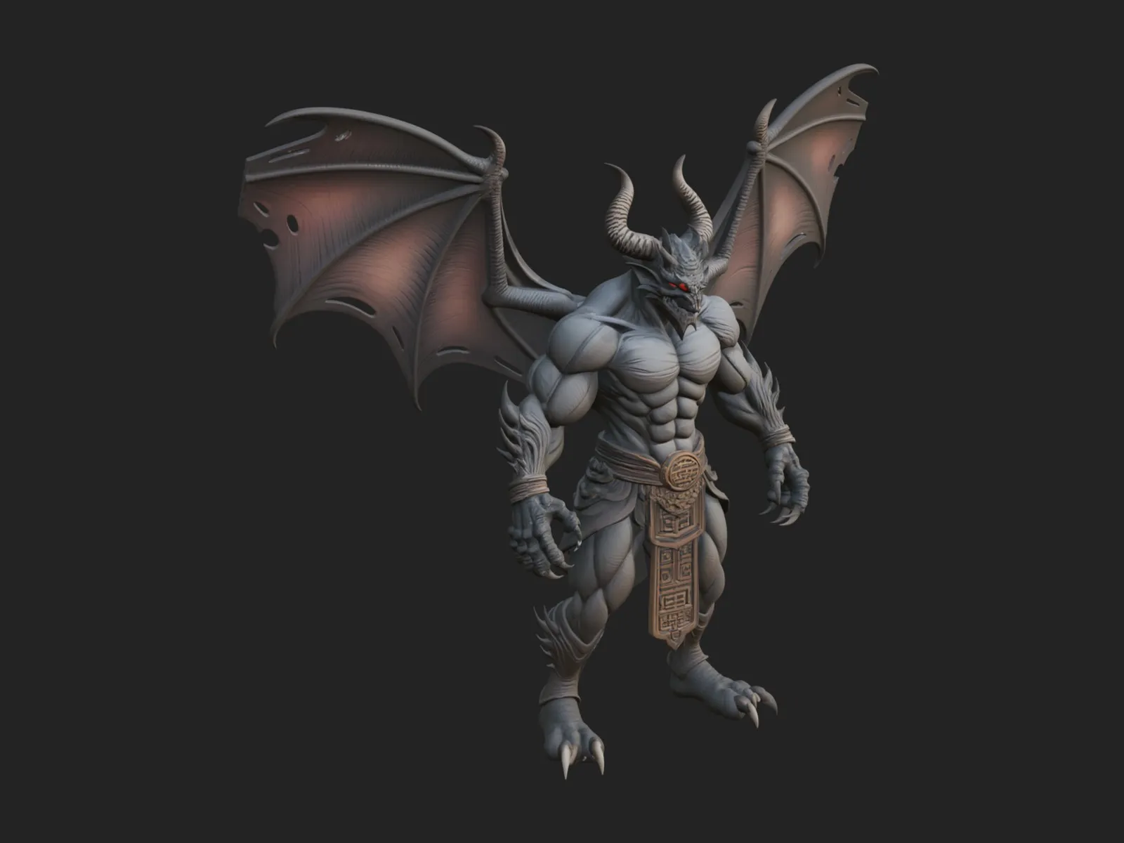 Winged Dragon Demon Statue Design 8 - 3D Print Model 3D Print Model .c4d .max .obj .3ds .fbx .stl .blend 