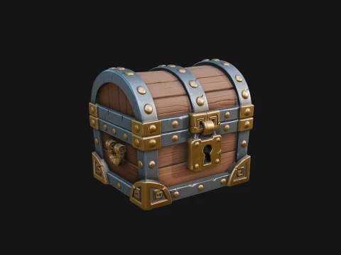 Treasure Chest Model Design 13 - 3D Print Model 3D Druckmodell
