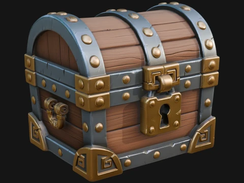 Treasure Chest Model Design 13 - 3D Print Model 3D Baskı Modeli