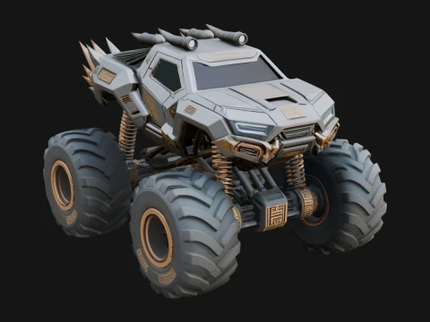 Armored Battle Truck Model Design 3 - 3D Print Model Modèles 3D en vedette