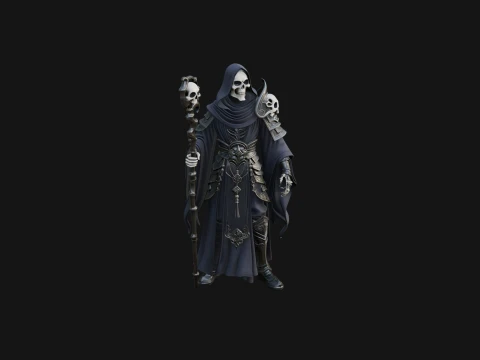 Hooded Skeleton Reaper Statue Design 7 - 3D Print Model 3D Print Model