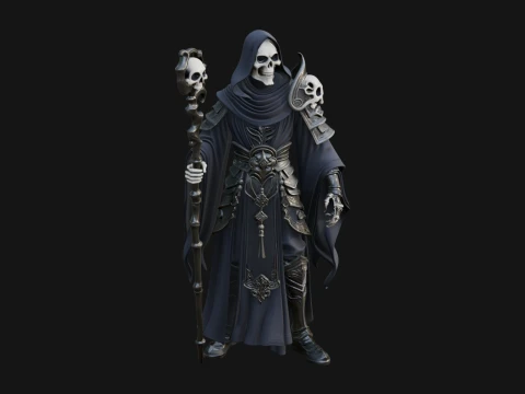 Hooded Skeleton Reaper Statue Design 7 - 3D Print Model 3D Print Model