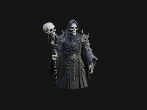 Hooded Skeleton Reaper Statue Design 8 - 3D Print Model 3D Print Model