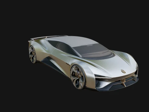 Concept Hypercar Model Design 4 - 3D Print Model 3D Print Model
