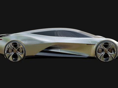 Concept Hypercar Model Design 4 - 3D Print Model 3D Print Model