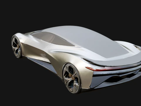 Concept Hypercar Model Design 4 - 3D Print Model 3D Print Model