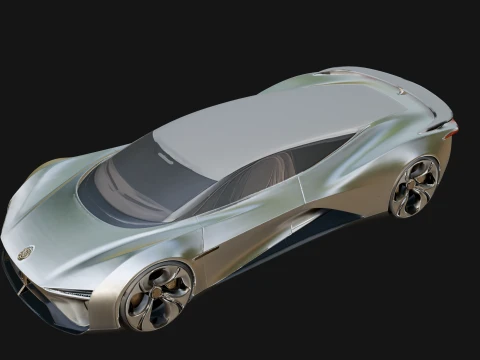 Concept Hypercar Model Design 4 - 3D Print Model 3D Print Model