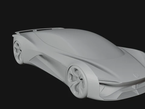 Concept Hypercar Model Design 4 - 3D Print Model 3D Print Model