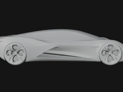 Concept Hypercar Model Design 4 - 3D Print Model 3D Print Model