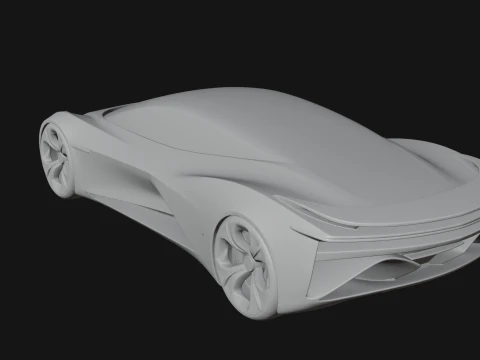 Concept Hypercar Model Design 4 - 3D Print Model 3D Print Model