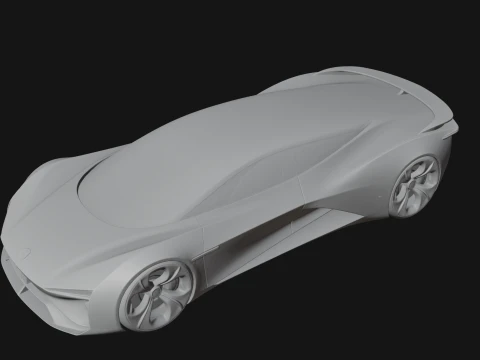 Concept Hypercar Model Design 4 - 3D Print Model 3D Print Model