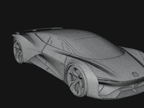 Concept Hypercar Model Design 4 - 3D Print Model 3D Print Model