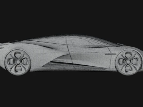 Concept Hypercar Model Design 4 - 3D Print Model 3D Print Model