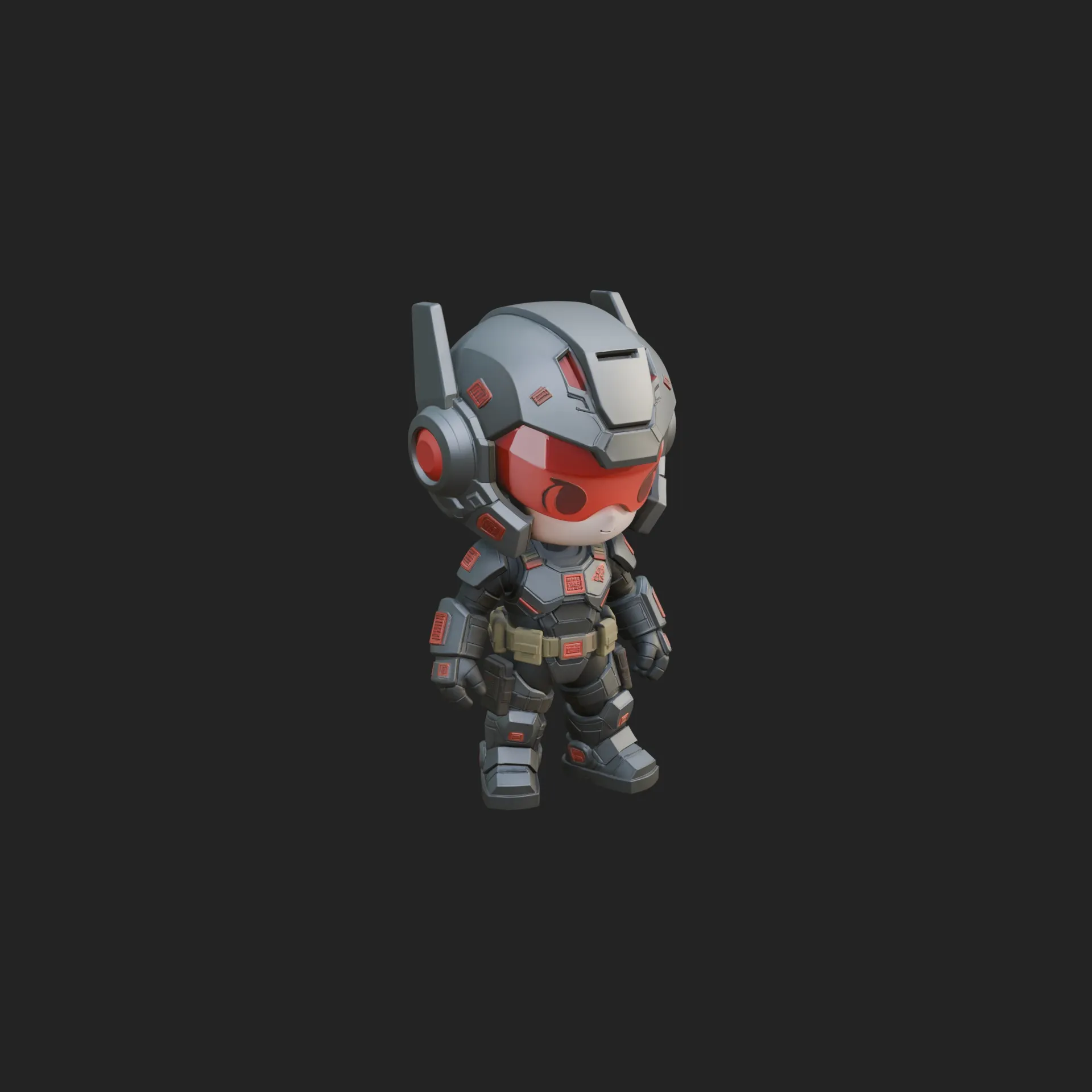 Chibi Mech Robot Statue Design 7 - 3D Print Model 3D Print Model .c4d .max .obj .3ds .fbx .stl .blend 