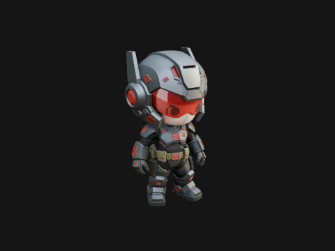 Chibi Mech Robot Statue Design 7 - 3D Print Model 3D Print Model