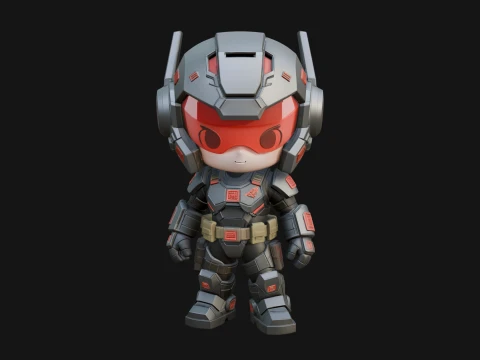 Chibi Mech Robot Statue Design 7 - 3D Print Model 3D Print Model