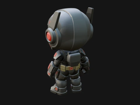 Chibi Mech Robot Statue Design 7 - 3D Print Model 3D Print Model
