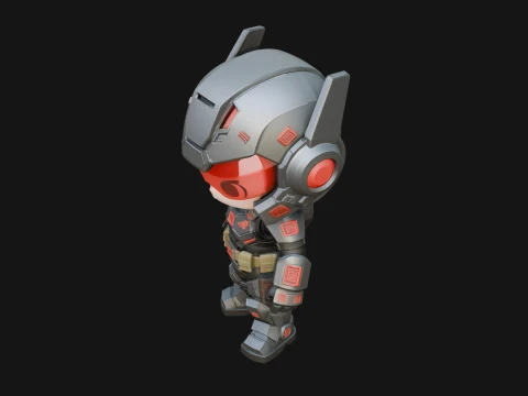 Chibi Mech Robot Statue Design 7 - 3D Print Model 3D Print Model