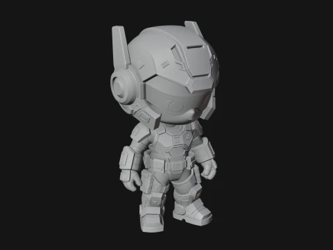 Chibi Mech Robot Statue Design 7 - 3D Print Model 3D Print Model