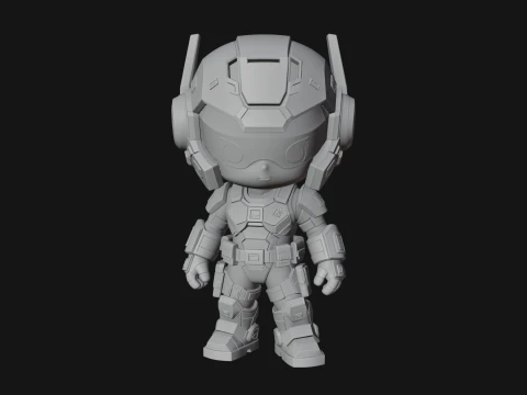 Chibi Mech Robot Statue Design 7 - 3D Print Model 3D Print Model
