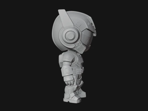 Chibi Mech Robot Statue Design 7 - 3D Print Model 3D Print Model