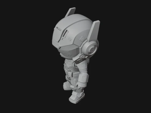 Chibi Mech Robot Statue Design 7 - 3D Print Model 3D Print Model