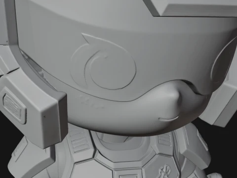 Chibi Mech Robot Statue Design 7 - 3D Print Model 3D Print Model