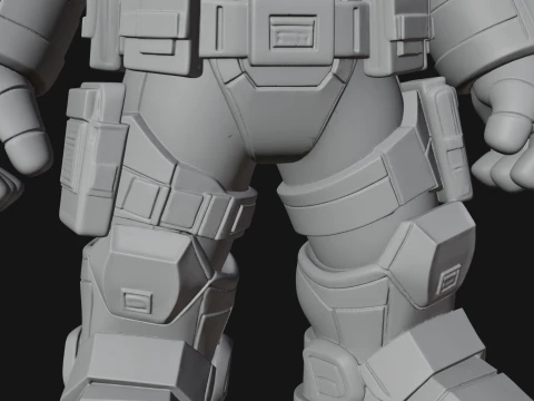 Chibi Mech Robot Statue Design 7 - 3D Print Model 3D Print Model